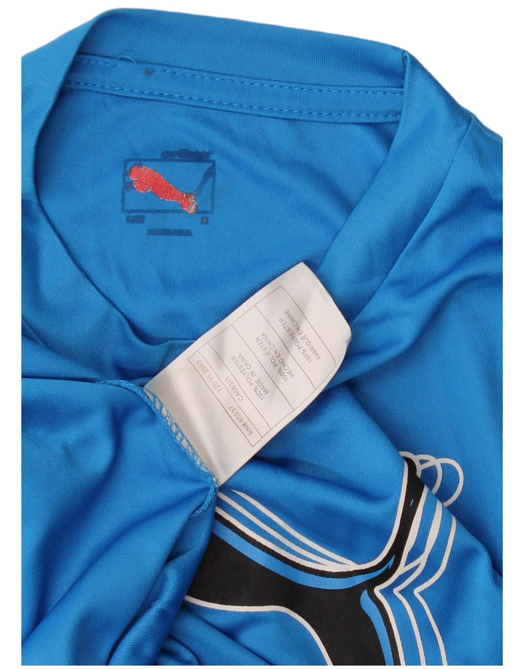 Maglia grafica da bambino Puma a maniche lunghe 11-12 anni in poliestere color block blu