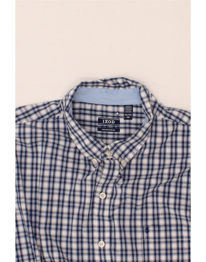 IZOD Mens Big & Tall Shirt 2XL Navy Blue Check Cotton Vintage Izod and Second-Hand Izod from Messina Hembry 
