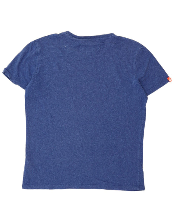 T-shirt da uomo SUPERDRY Top XL in cotone chiazzato blu