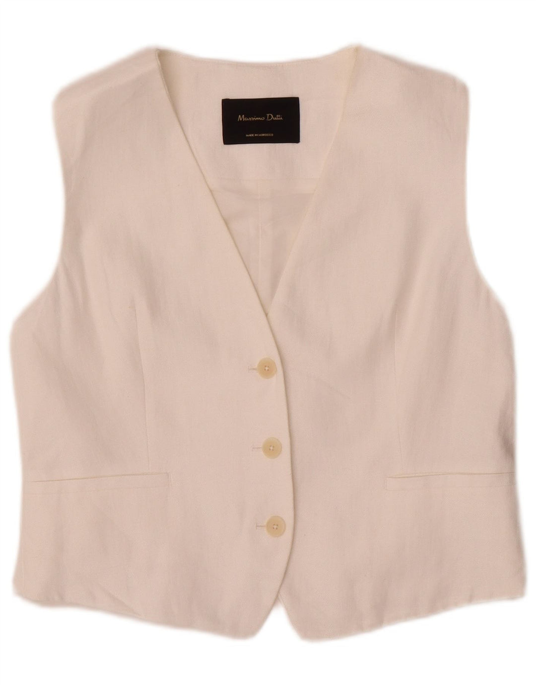 Gilet da donna Massimo Dutti UK 12 Cotone bianco medio