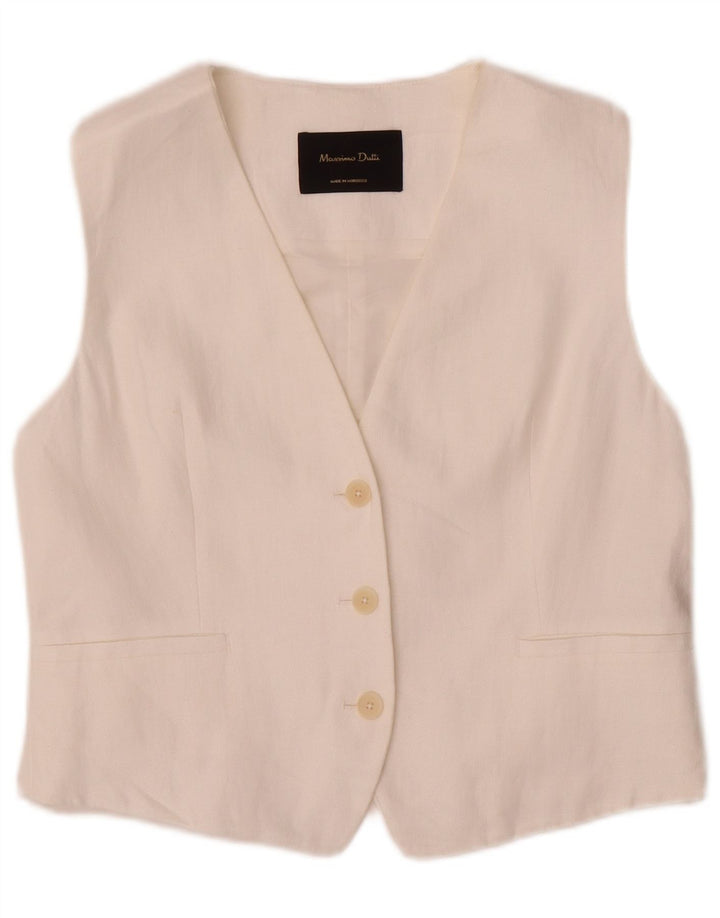 Gilet da donna Massimo Dutti UK 12 Cotone bianco medio