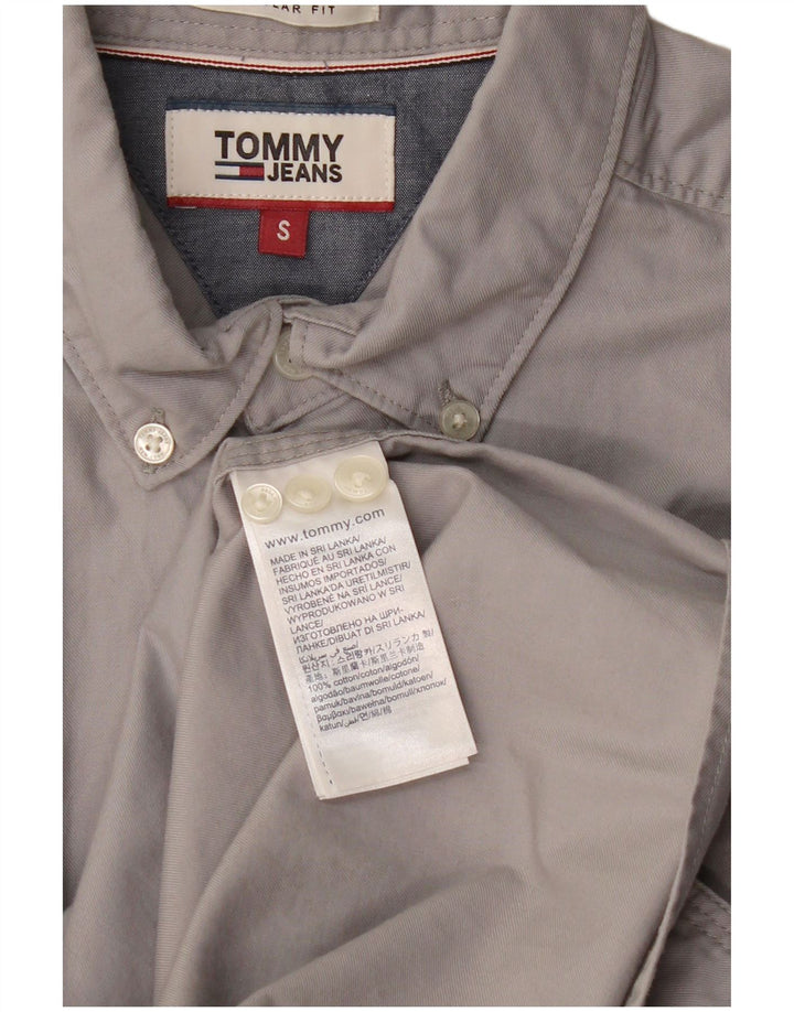 TOMMY HILFIGER Camicia da uomo vestibilità regolare piccola in cotone grigio
