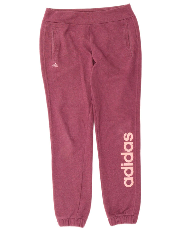 Adidas Womens Graphic Tracksuit Trousers Joggers UK 8/10 Small Pink Cotton