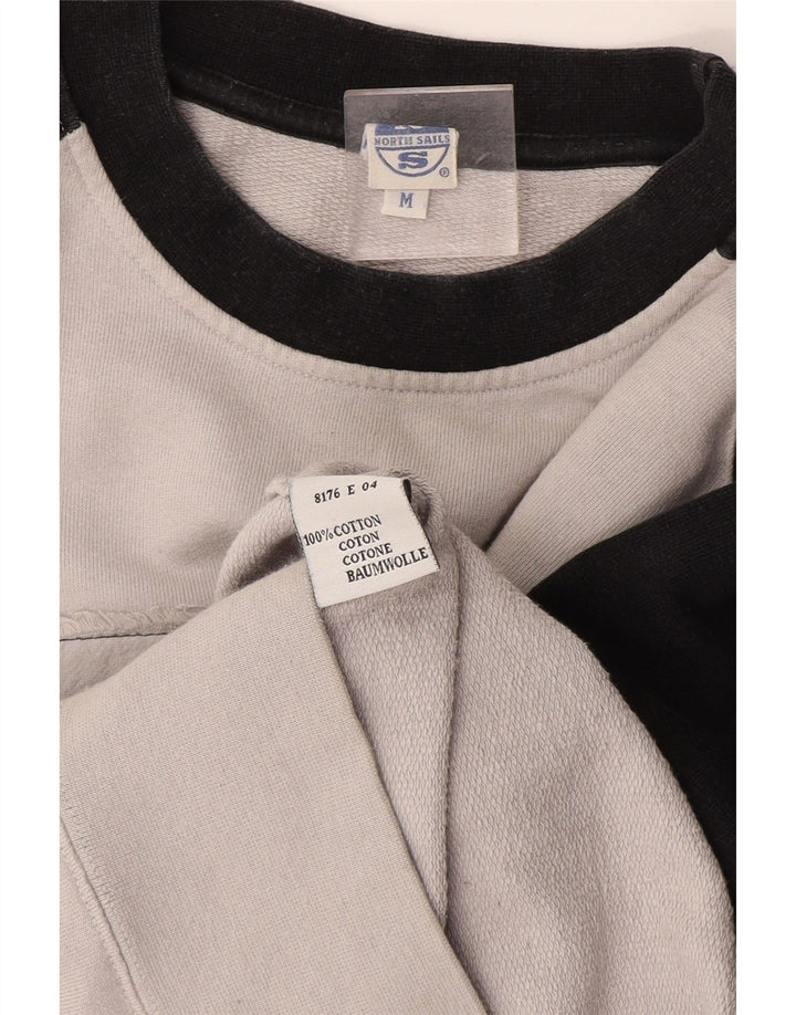 Felpa con grafica da uomo North Sails Maglione in cotone color block grigio medio