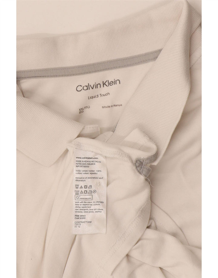 Polo da uomo Calvin Klein 2XL in cotone bianco
