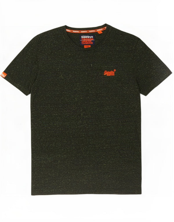 T-shirt grafica da uomo Superdry Top grande in cotone chiazzato verde