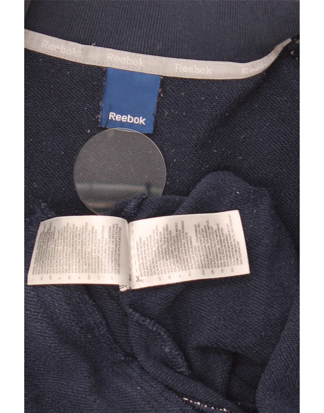 Giacca da tuta oversize da donna Reebok UK 6 XS Blu Navy Cotone