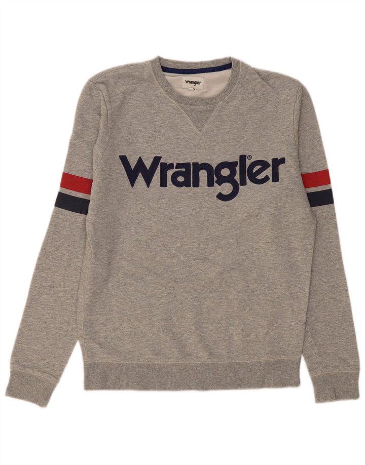Felpa grafica da uomo Wrangler, piccola, in cotone color block grigio
