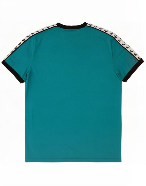 T-shirt grafica da uomo Fred Perry Top in cotone color block turchese medio