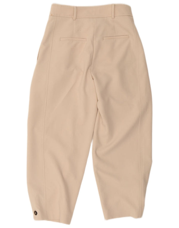 Pantaloni corti con pegging a vita alta da donna Zara medi W28 L25 Beige