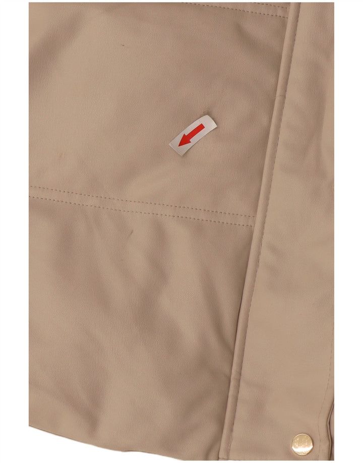 Giacca imbottita senza maniche con cappuccio da donna Zara UK 14 Poliestere beige medio