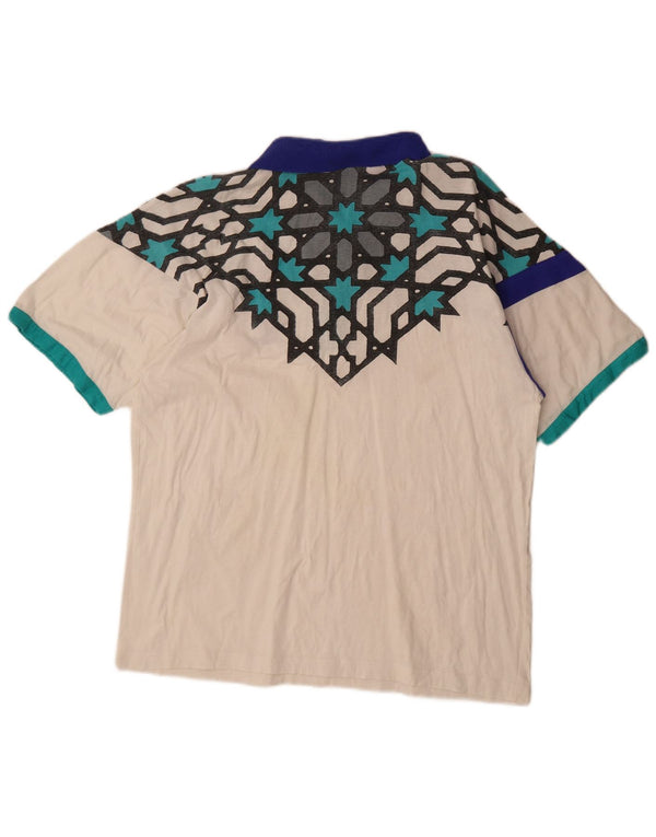 Polo da uomo Lotto XL in cotone geometrico bianco