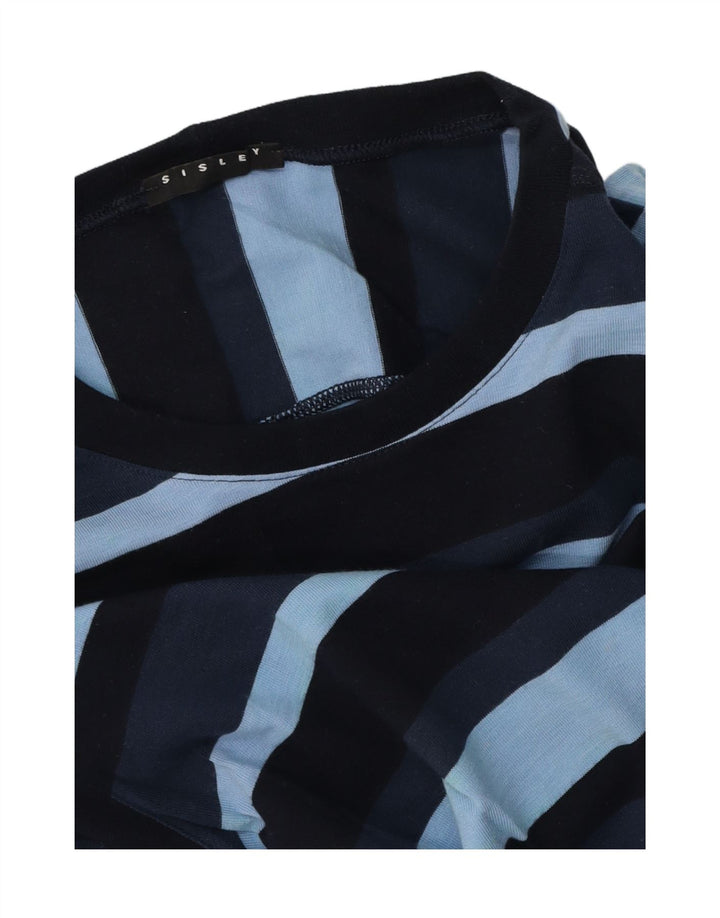 T-shirt uomo Sisley Top Small in cotone rigato blu