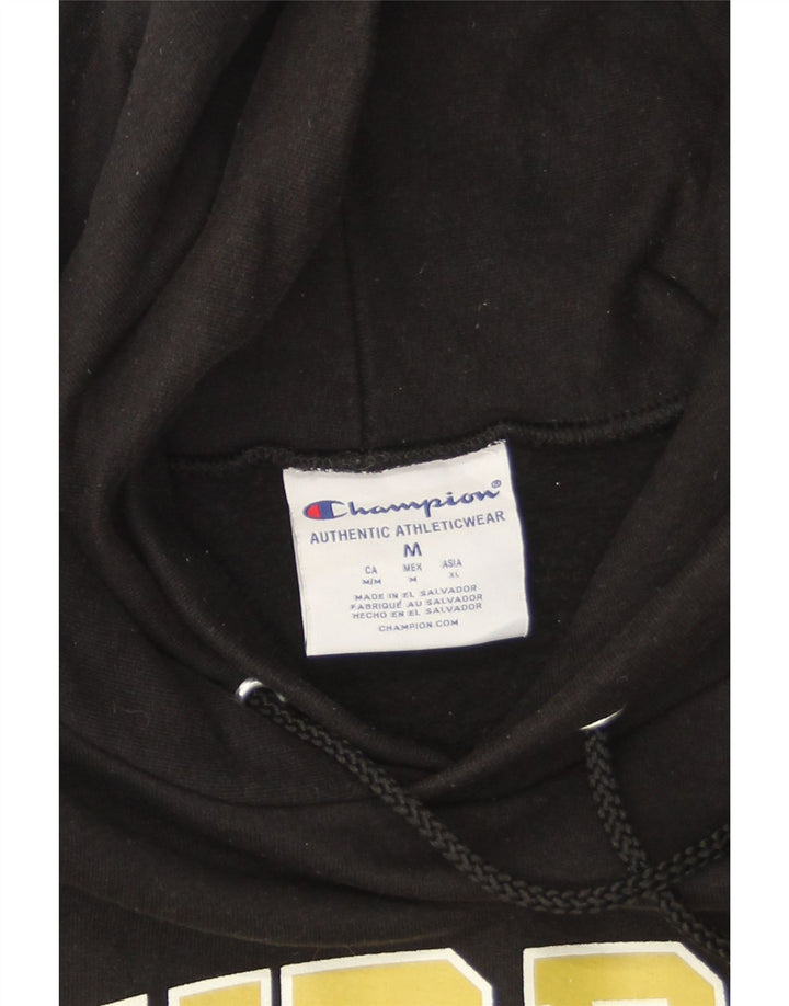 Maglione con cappuccio grafico Purdue da uomo Champion in cotone nero medio