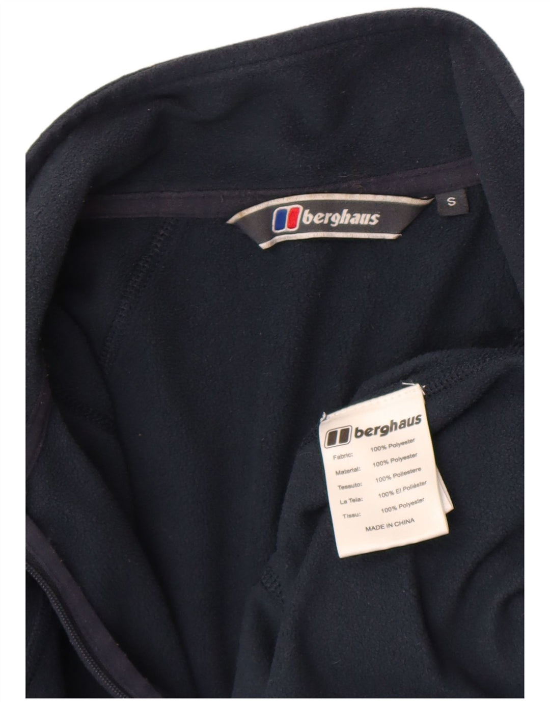 Maglione in pile da uomo Berghaus con zip e collo piccolo in poliestere blu navy