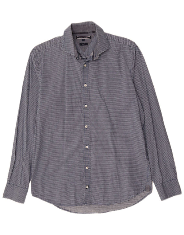 TOMMY BAHAMA Camicia slim fit da uomo in cotone a quadri blu medio