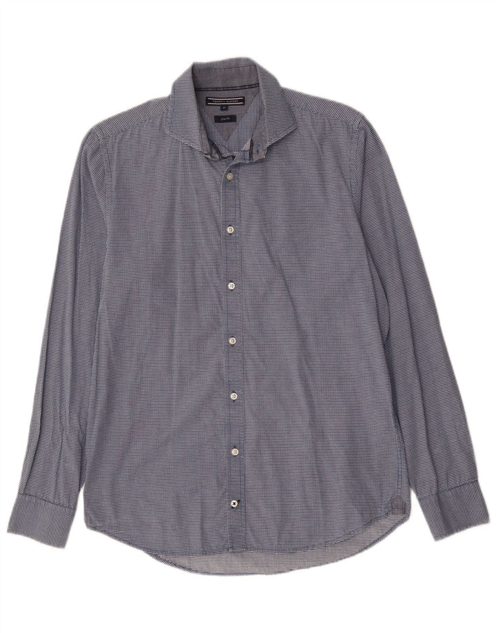 TOMMY BAHAMA Camicia slim fit da uomo in cotone a quadri blu medio