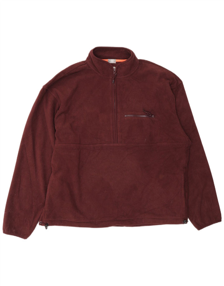 Maglione in pile da uomo con zip e collo Gap, grande, in poliestere bordeaux