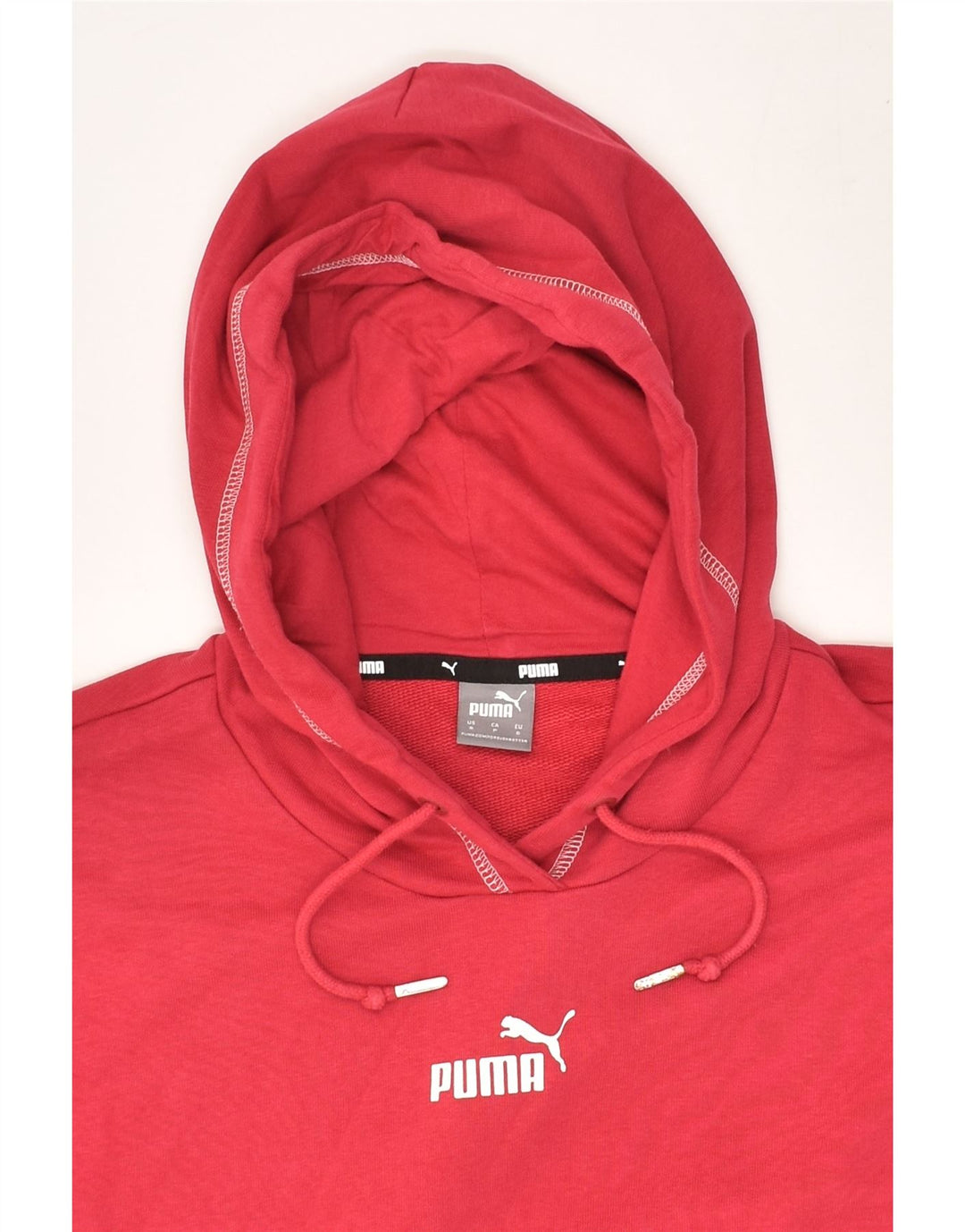 PUMA Womens Graphic Hoodie Jumper UK 8 Small Pink Cotton | Vintage Puma | Thrift | Second-Hand Puma | Used Clothing | Messina Hembry 
