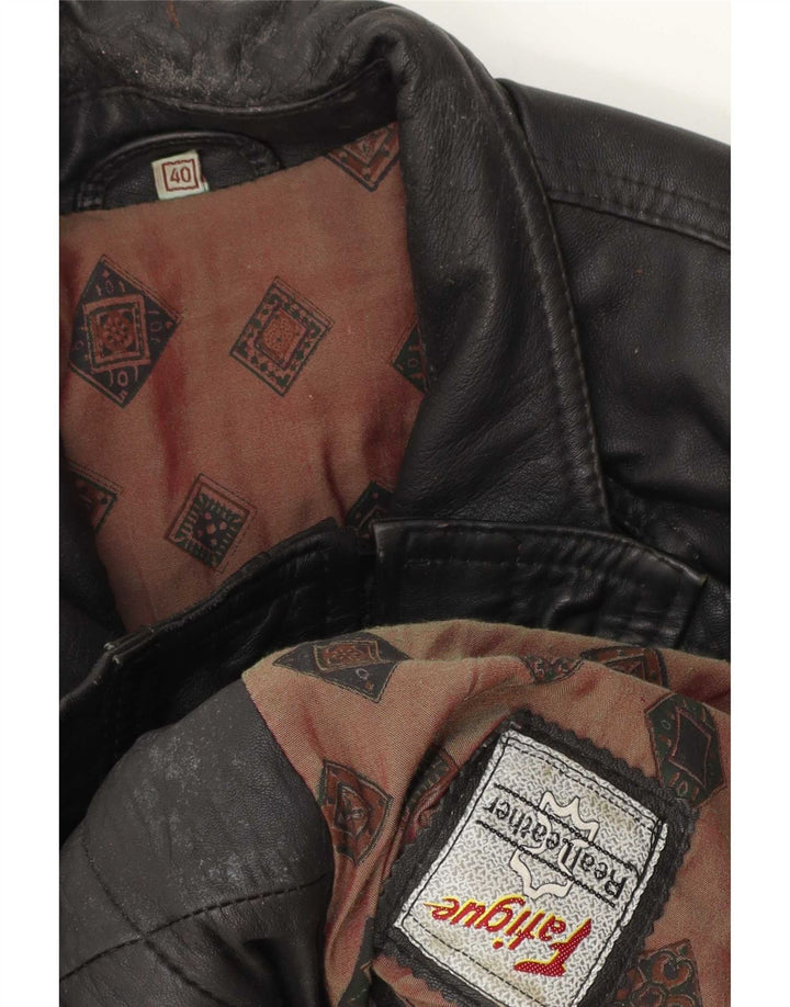 Giacca in pelle da uomo Fatigue UK 40 Large Nera