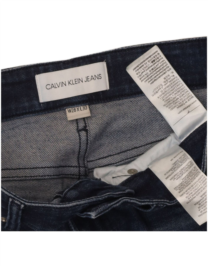 CALVIN KLEIN Womens Slim Jeans W28 L30 Blue Cotton