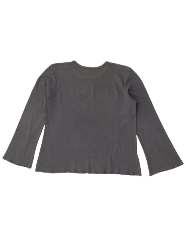Maglietta per ragazze Benetton Cartoon Raccoon Graphic manica lunga 11-12 anni Grigia