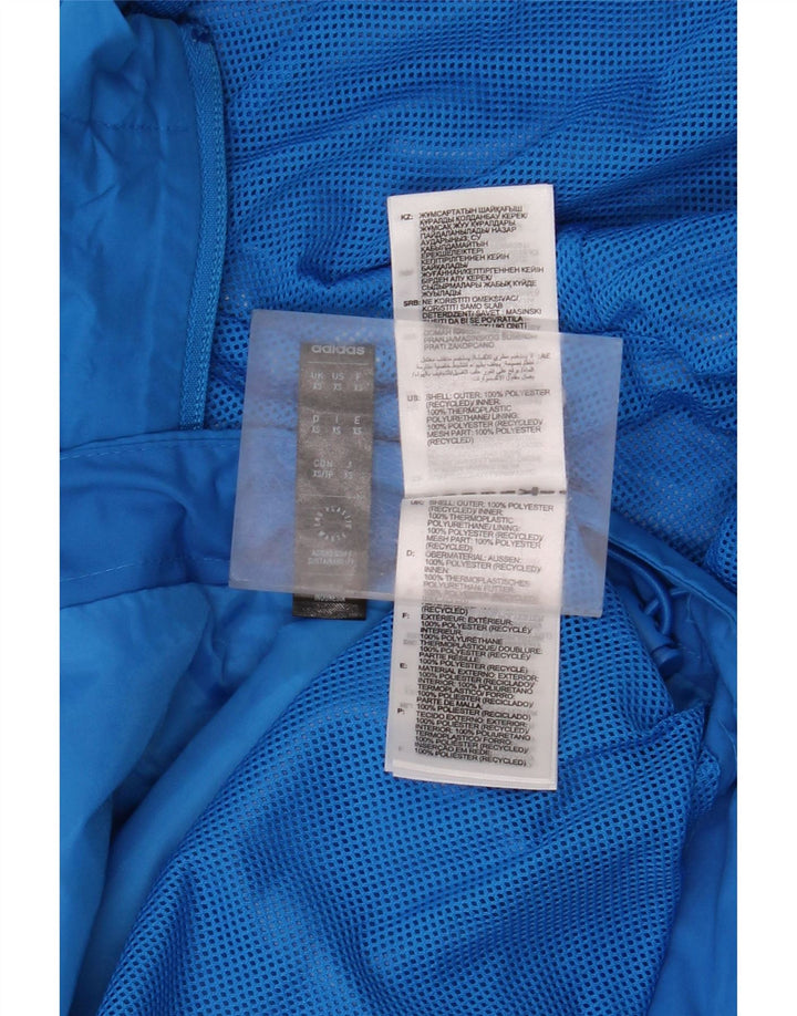 Giacca antipioggia con cappuccio grafico da uomo Adidas UK 34 XS blu poliestere