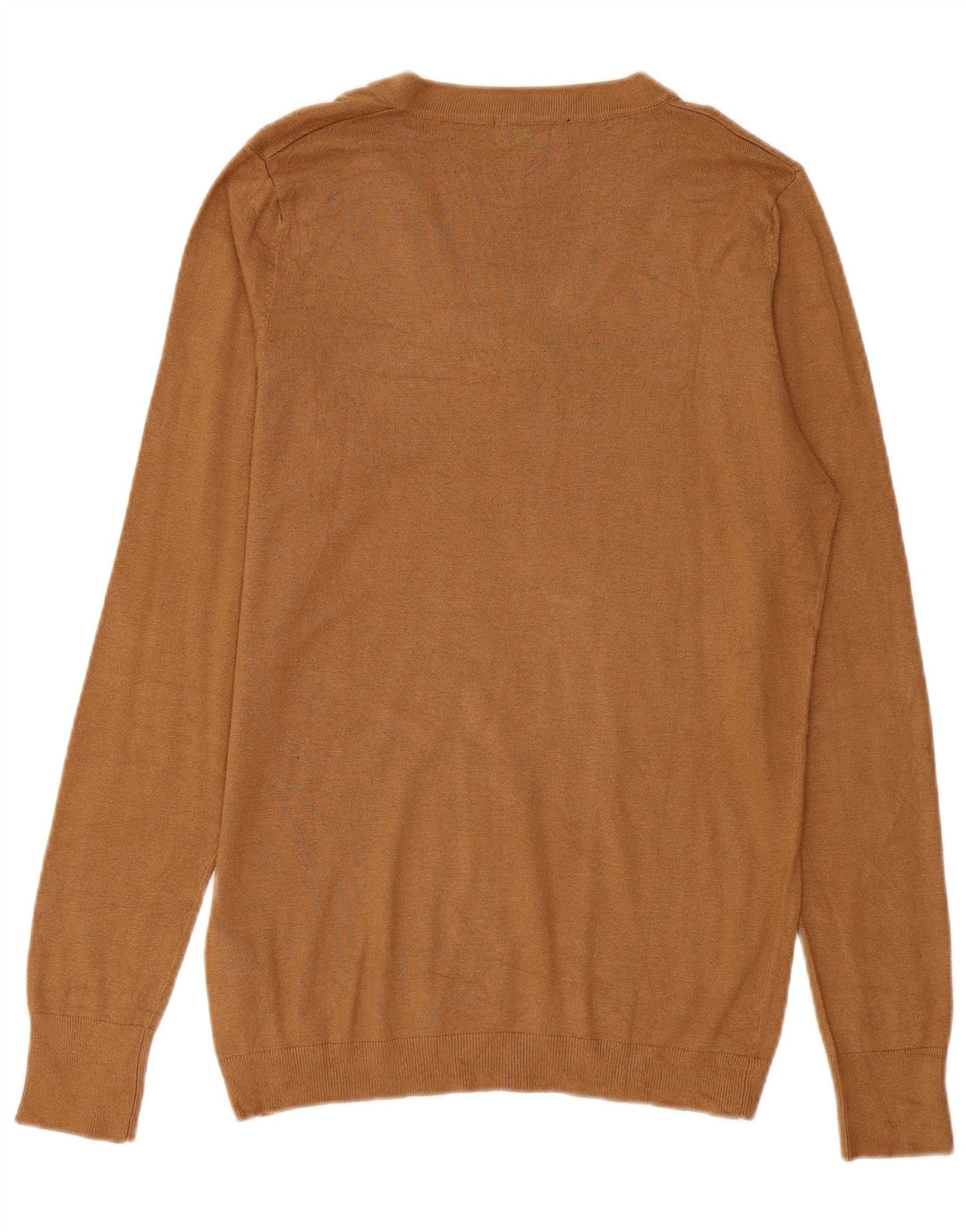 Maglione Zara da uomo con scollo a V grande in viscosa marrone