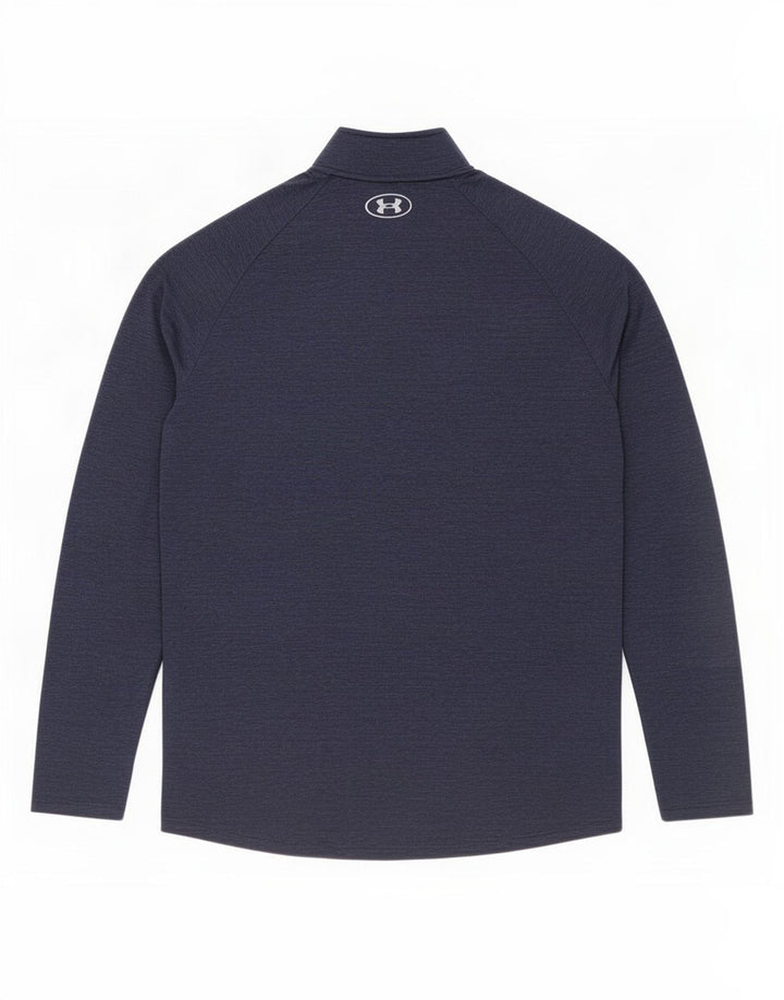Maglia da ginnastica Under Armour da uomo con collo e zip, media, blu navy