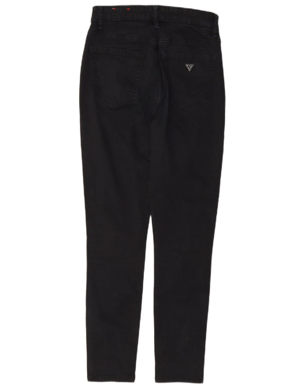 Jeans skinny da donna a vita alta Guess W27 L27 cotone nero
