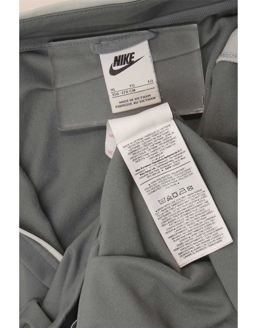 Giacca superiore della tuta da ragazzo Nike 13-14 anni XL Poliestere grigio