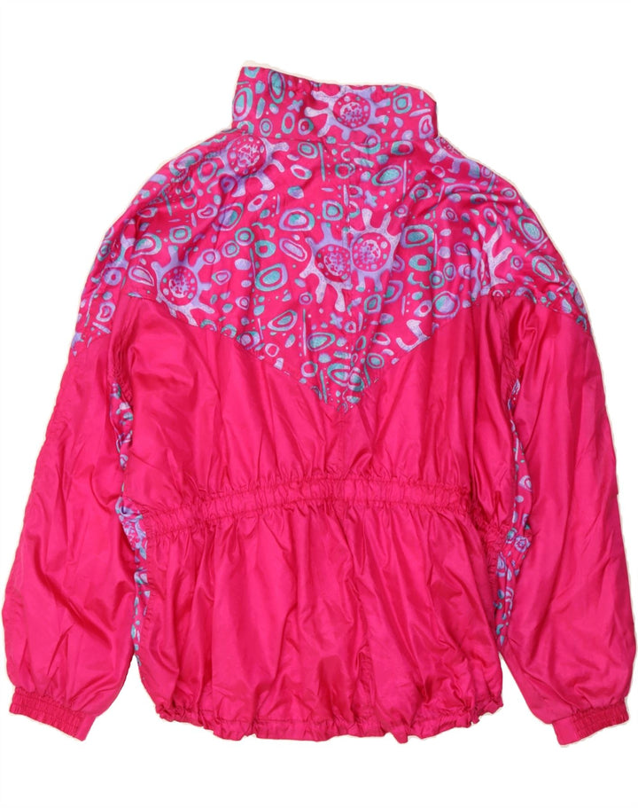 ALEX Womens Oversized Tracksuit Top Jacket UK 16 Large Pink Floral Vintage ALEX and Second-Hand ALEX from Messina Hembry 