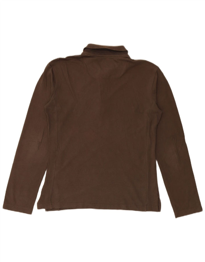 ARMANI JEANS Polo Uomo Manica Lunga in Cotone Marrone Medio