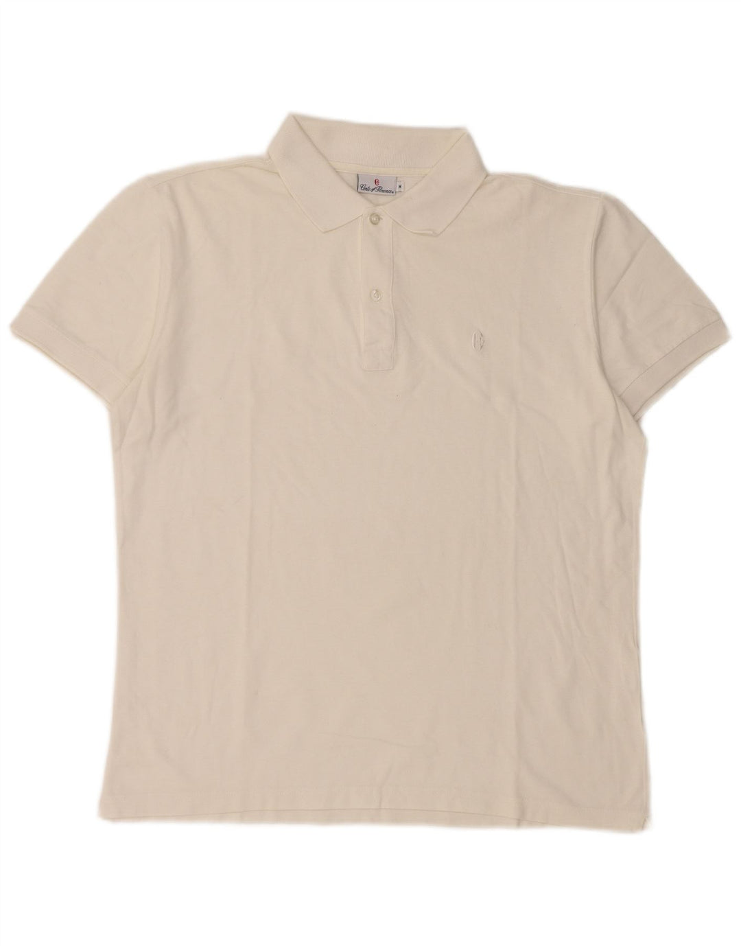 CONTE OF FLORENCE Mens Polo Shirt Medium White Cotton