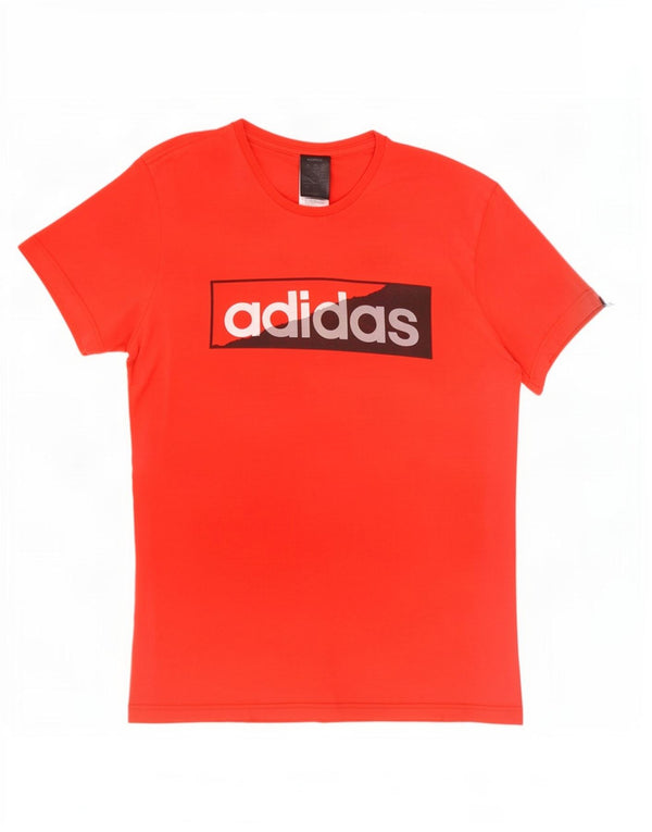 T-shirt grafica da uomo Adidas Top piccola in cotone rosso