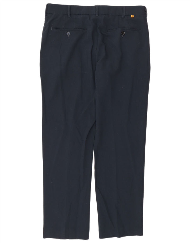 Pantaloni casual dritti da uomo Farah W34 L29 poliestere blu navy
