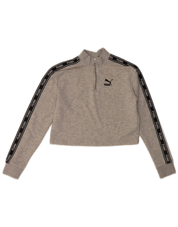 Felpa da donna con grafica corta Puma UK 10 Small Grey Colourblock