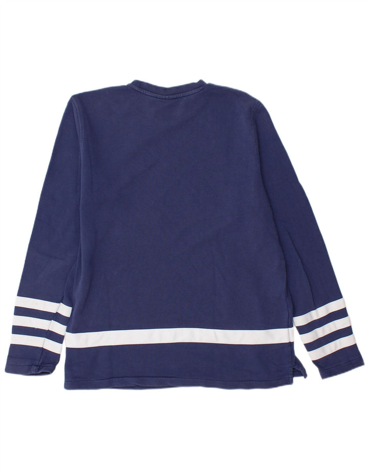 Felpa grafica da uomo ADIDAS, maglione grande, cotone color block blu navy