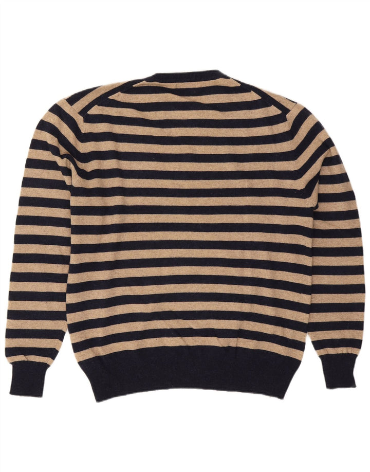 Maglione Kappa da uomo con scollo a V XL in lana a righe beige