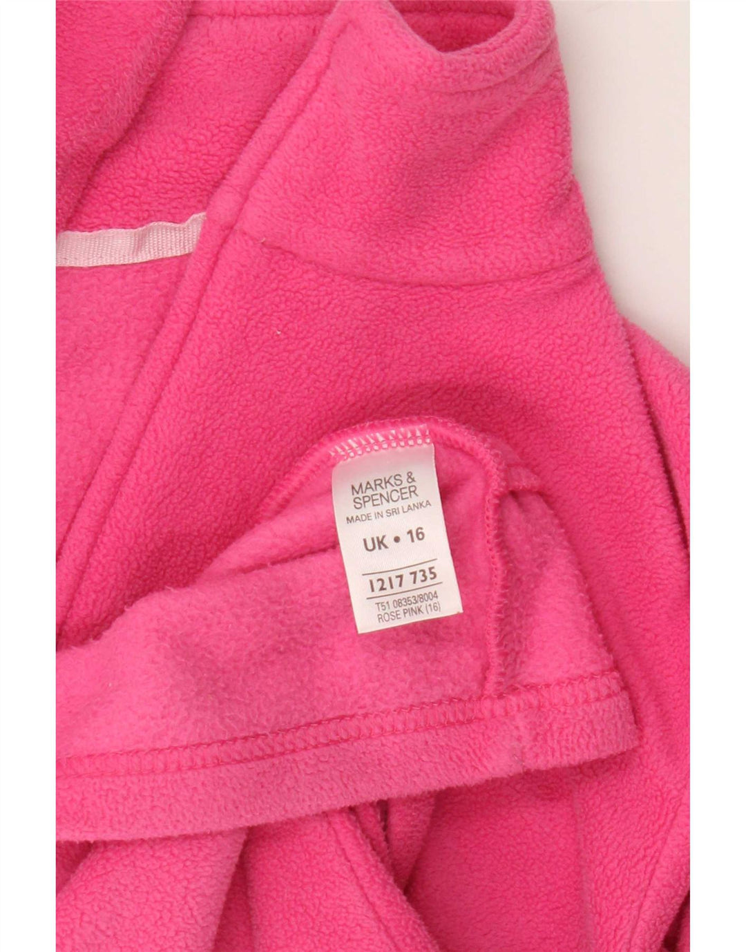 Giacca in pile da donna Marks & Spencer UK 16 grande poliestere rosa