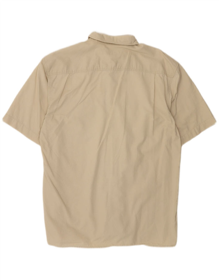 WRANGLER Mens Short Sleeve Shirt 2XL Beige Cotton