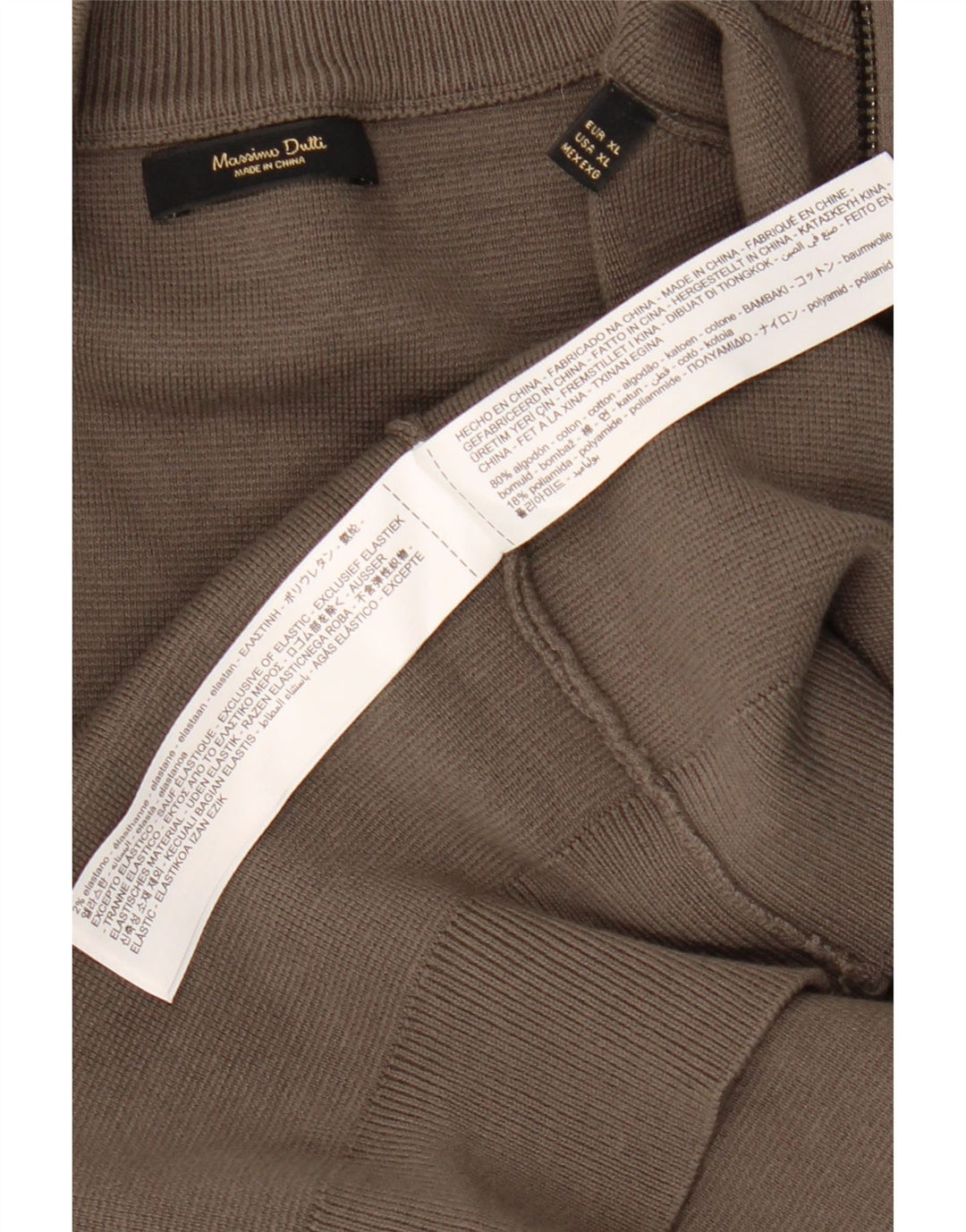 Maglione cardigan da uomo Massimo Dutti XL in cotone grigio