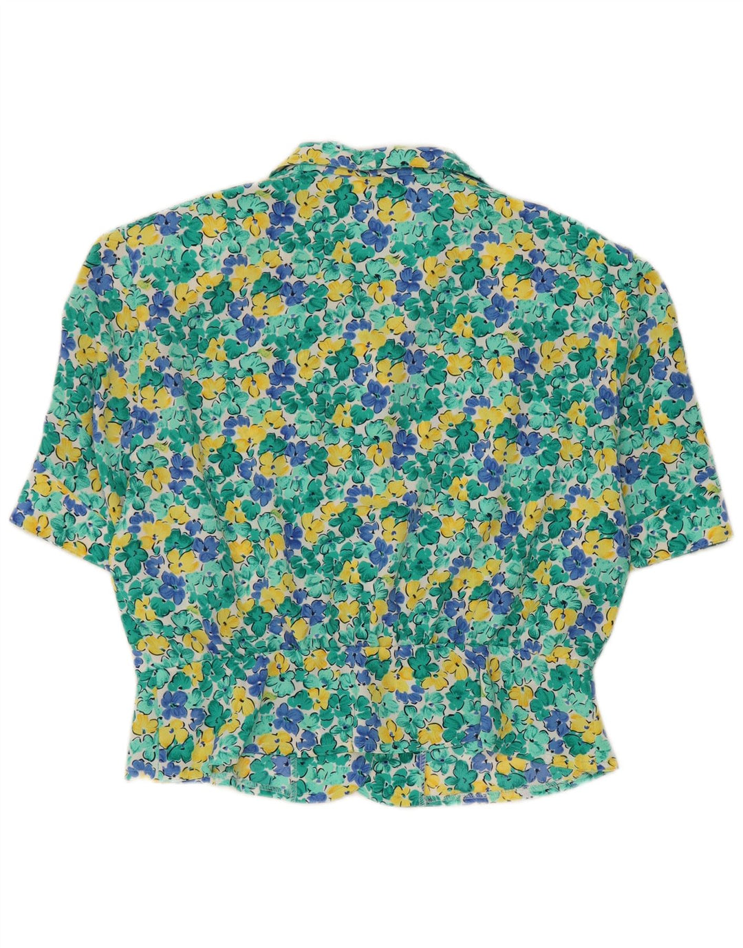 MARKWALD Camicia a maniche corte da donna corta Camicetta IT 42 Verde medio floreale