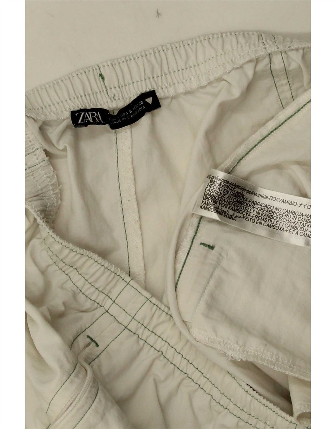 Pantaloni casual da jogging da donna Zara piccoli W26 L28 bianchi in poliammide
