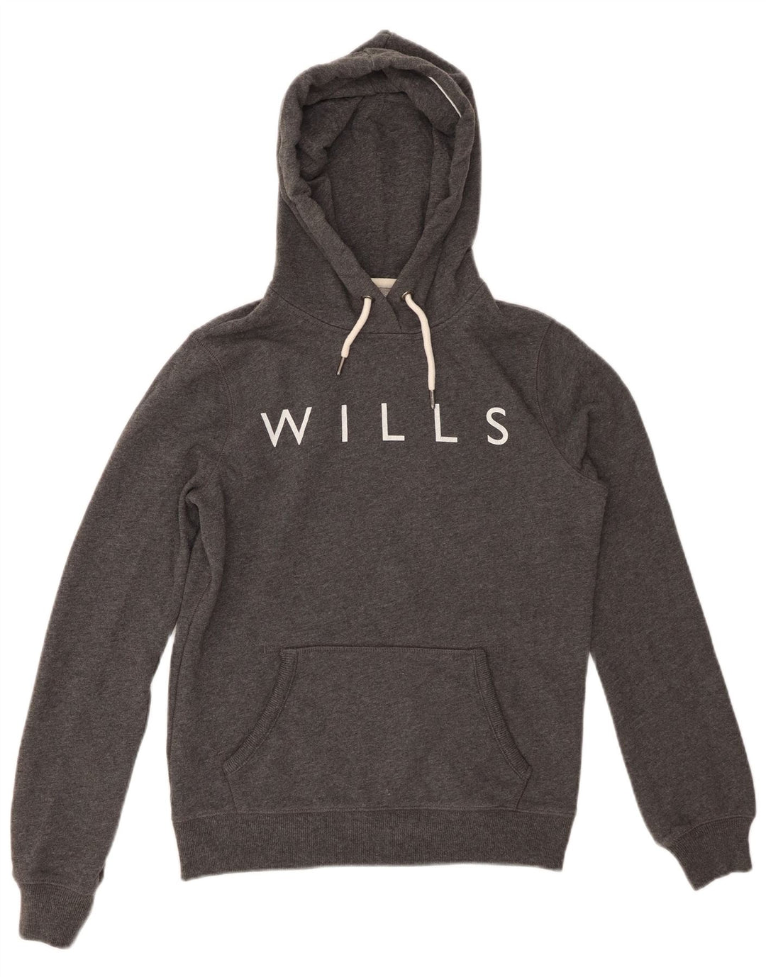 JACK WILLS Maglione con cappuccio oversize con grafica da donna UK 8 piccolo cotone grigio