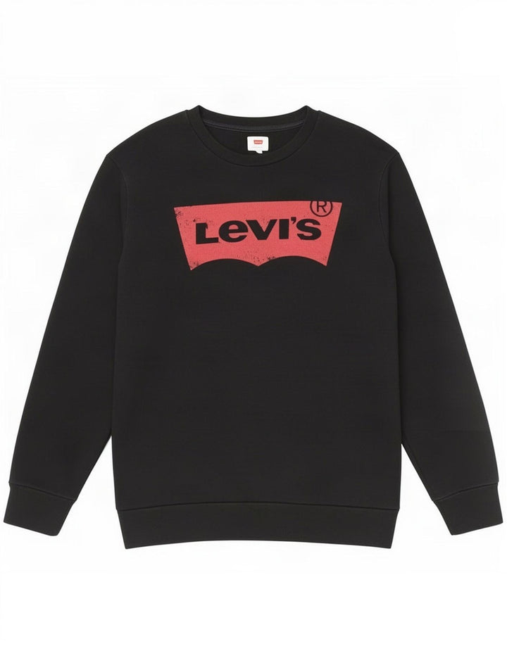Levi's Felpa con grafica da uomo Maglione grande in cotone nero
