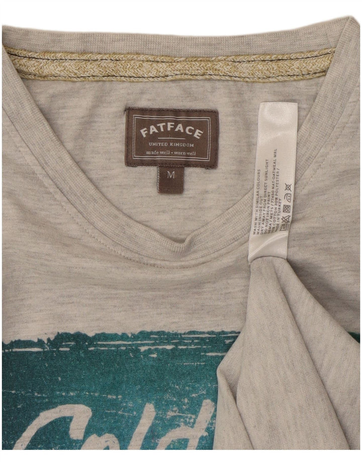 T-shirt grafica da uomo Fat Face Top in cotone grigio medio