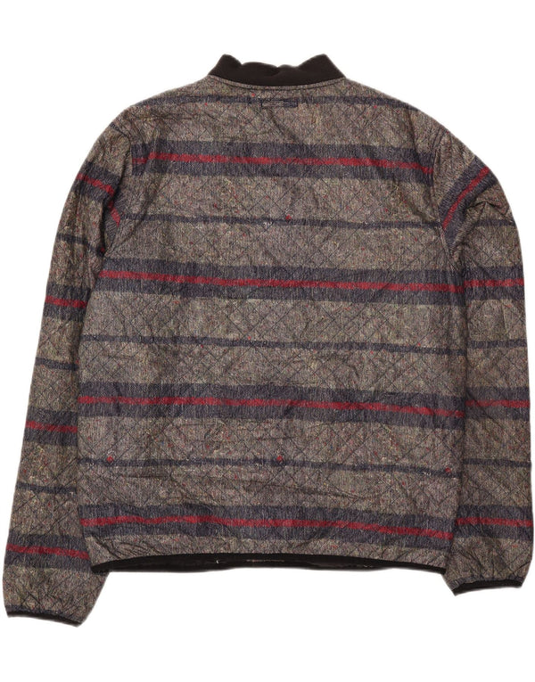 Giacca trapuntata da uomo Levi's UK 40 grande cotone a righe grigie
