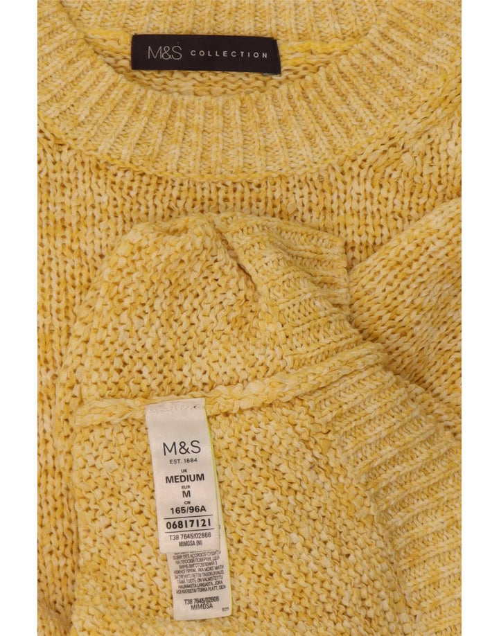 Maglione maglione girocollo da donna Marks & Spencer UK 14 giallo medio