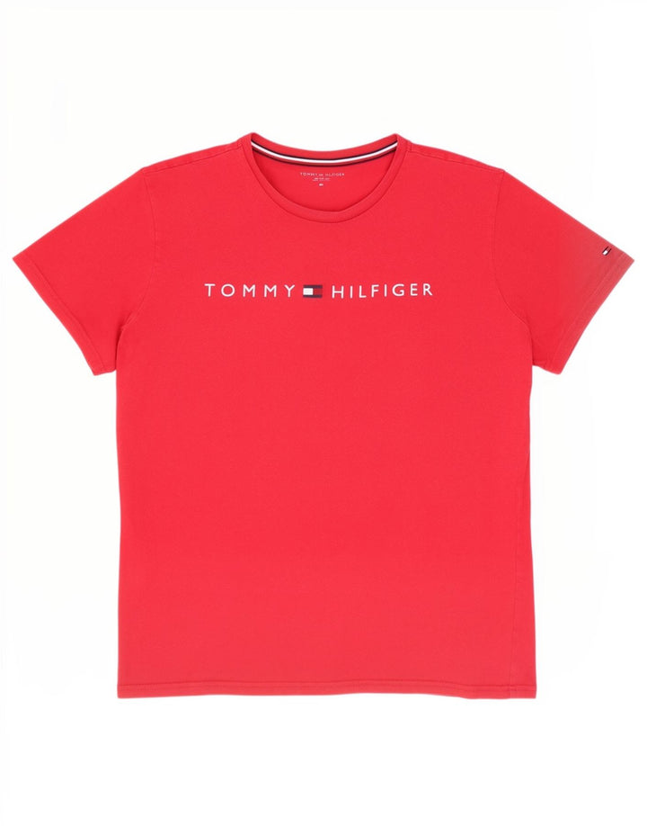 T-shirt grafica da uomo Tommy Hilfiger Top XL rossa